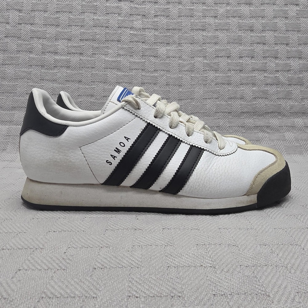 Adidas Samoa Shoes Mens Size 8 White Leather Casual Sneakers 675033